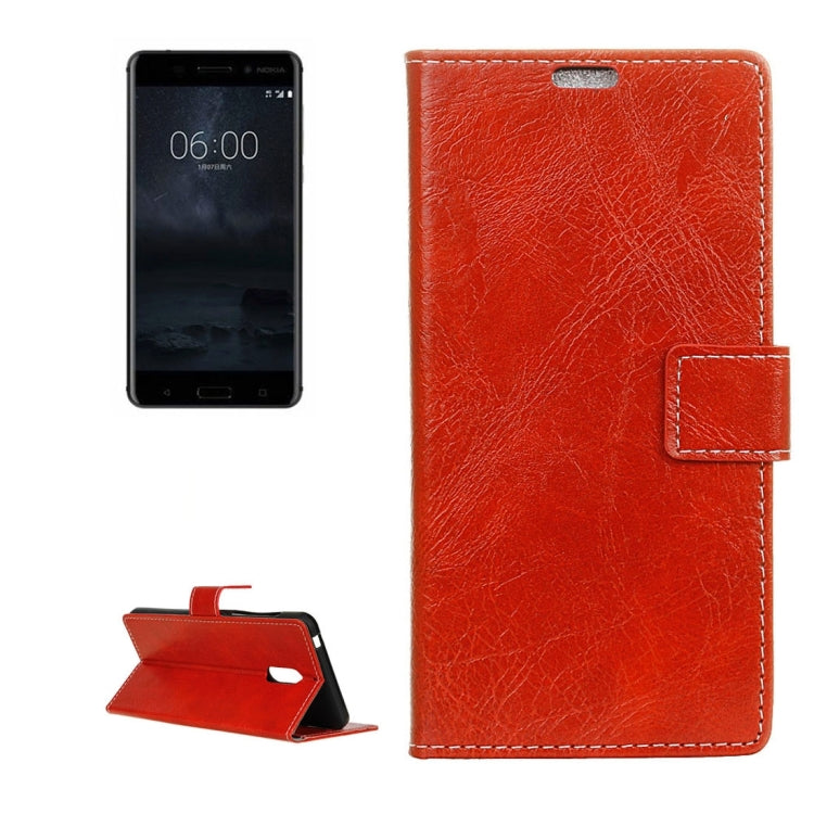 For Nokia 6 Retro Crazy Horse Texture Horizontal Flip Leather Case with Holder & Card Slots & Wallet & Photo Frame