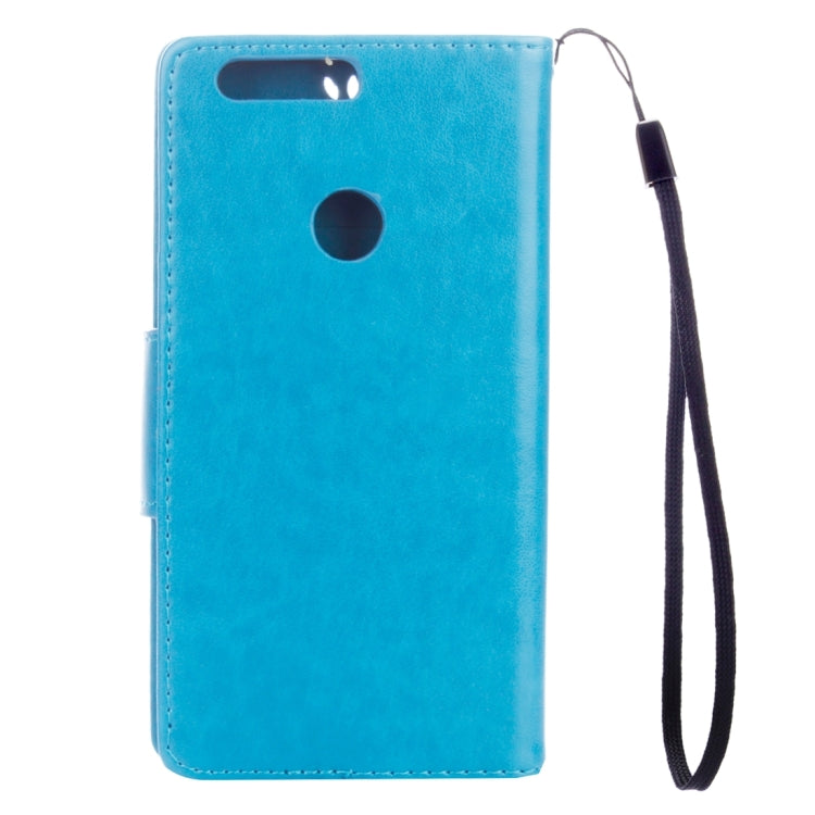 For Huawei Honor 8 Flowers Embossing Horizontal Flip Leather Case with Holder & Card Slots & Wallet & Lanyard