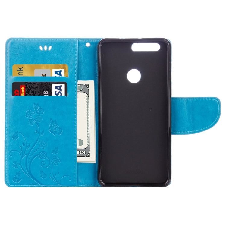 For Huawei Honor 8 Flowers Embossing Horizontal Flip Leather Case with Holder & Card Slots & Wallet & Lanyard