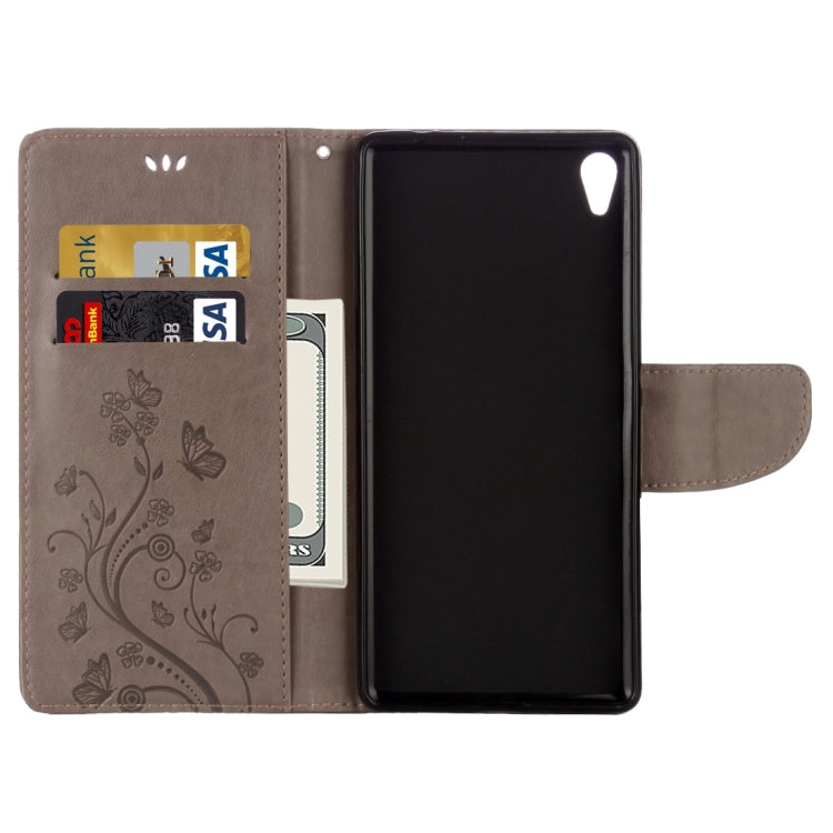For Sony Xperia XA Ultra Flowers Embossing Horizontal Flip Leather Case with Holder & Card Slots & Wallet & Lanyard