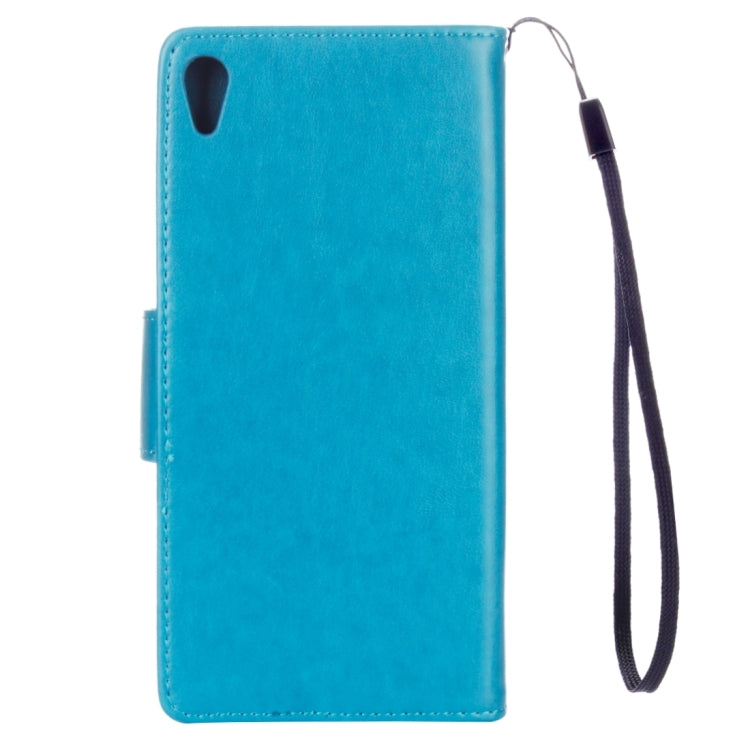 For Sony Xperia XA Ultra Flowers Embossing Horizontal Flip Leather Case with Holder & Card Slots & Wallet & Lanyard