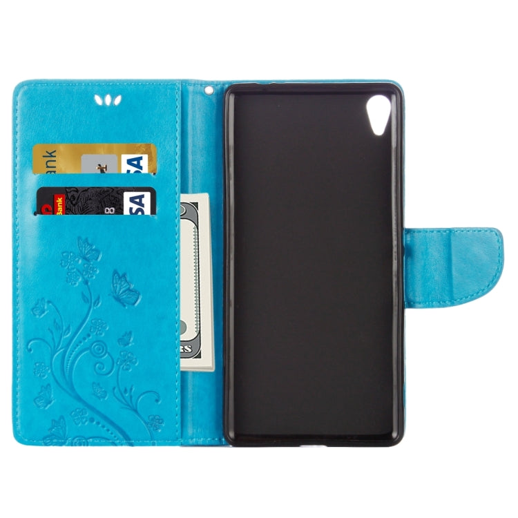 For Sony Xperia XA Ultra Flowers Embossing Horizontal Flip Leather Case with Holder & Card Slots & Wallet & Lanyard