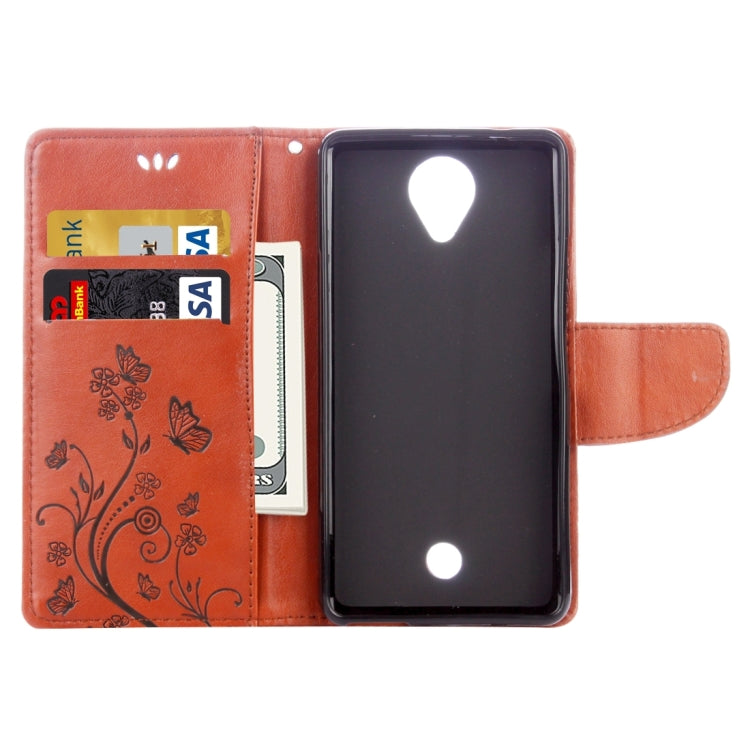 Flowers Embossing Horizontal Flip Leather Case for Wiko U Feel, with Holder & Card Slots & Wallet & Lanyard