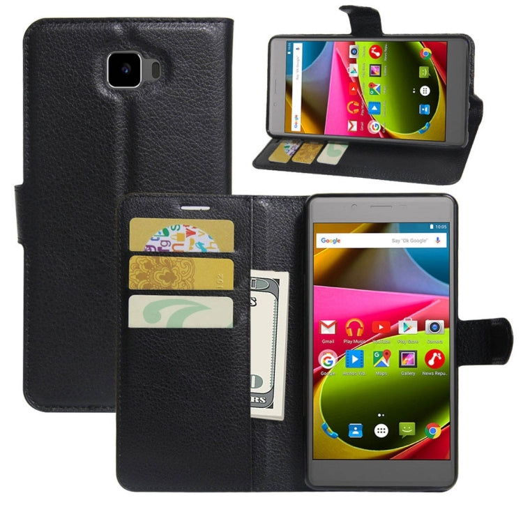 For ARCHOS 55 Cobalt Plus Litchi Texture Horizontal Flip PU Leather Case with Holder & Card Slots & Wallet