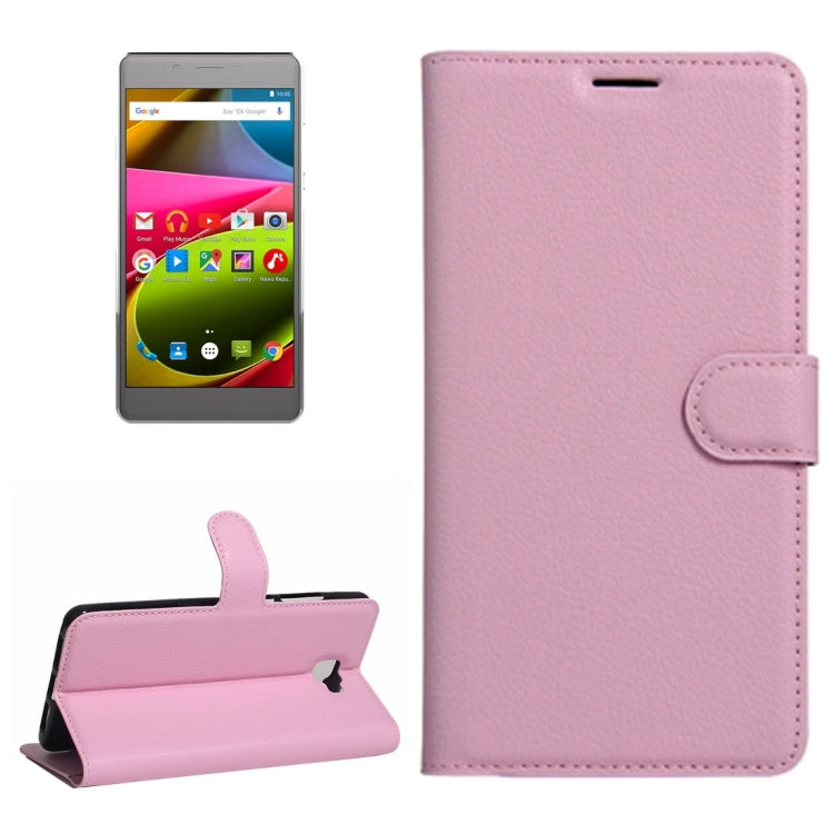 For ARCHOS 55 Cobalt Plus Litchi Texture Horizontal Flip PU Leather Case with Holder & Card Slots & Wallet