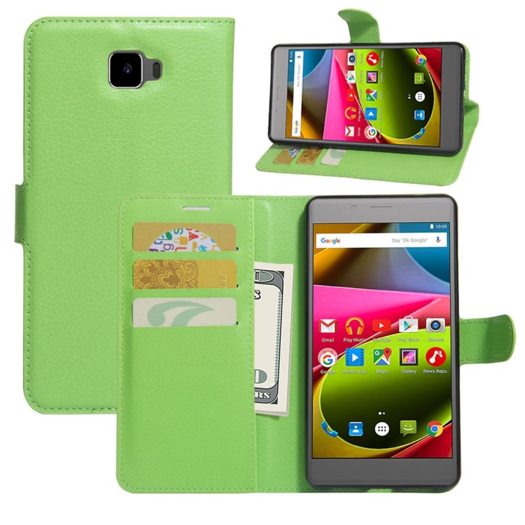 For ARCHOS 55 Cobalt Plus Litchi Texture Horizontal Flip PU Leather Case with Holder & Card Slots & Wallet