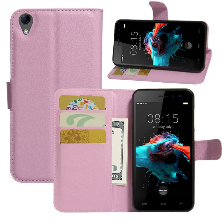 For HOMTOM HT16 Litchi Texture Horizontal Flip PU Leather Case with Holder & Card Slots & Wallet