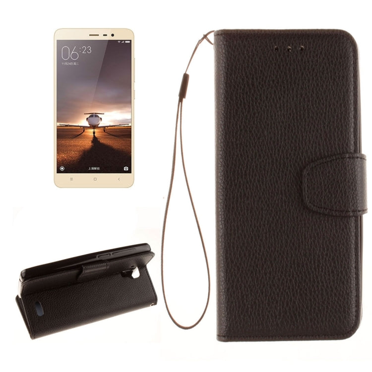 For Xiaomi Redmi Note 3 Litchi Texture Horizontal Flip PU Leather Case with Holder & Card Slots & Wallet & Photo Frame & Lanyard