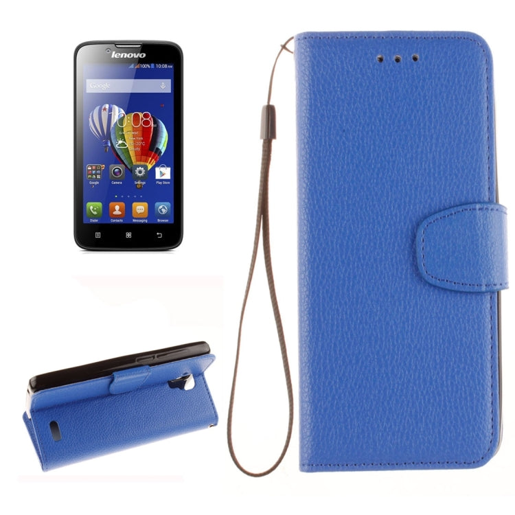 For Lenovo A536 Litchi Texture Horizontal Flip PU Leather Case with Holder & Card Slots & Wallet & Photo Frame & Lanyard