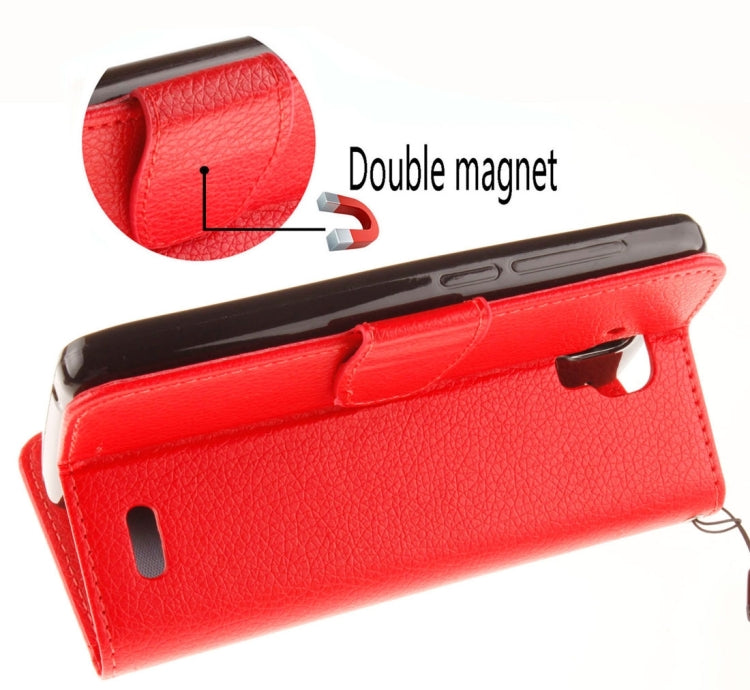 For Lenovo A536 Litchi Texture Horizontal Flip PU Leather Case with Holder & Card Slots & Wallet & Photo Frame & Lanyard