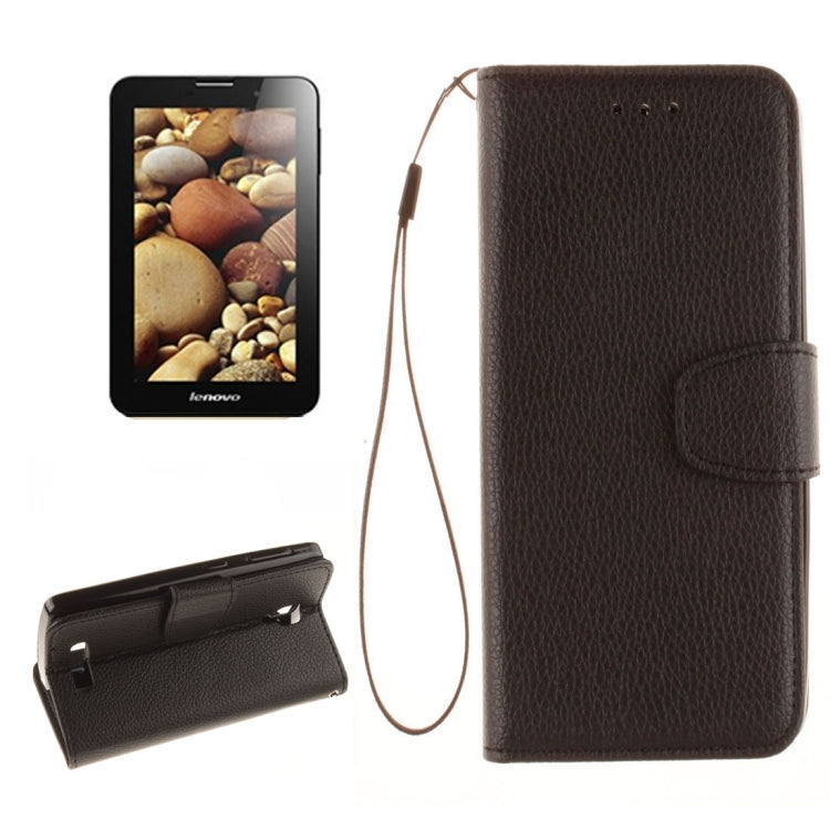 For Lenovo A1000 Litchi Texture Horizontal Flip PU Leather Case with Holder & Card Slots & Wallet & Photo Frame & Lanyard