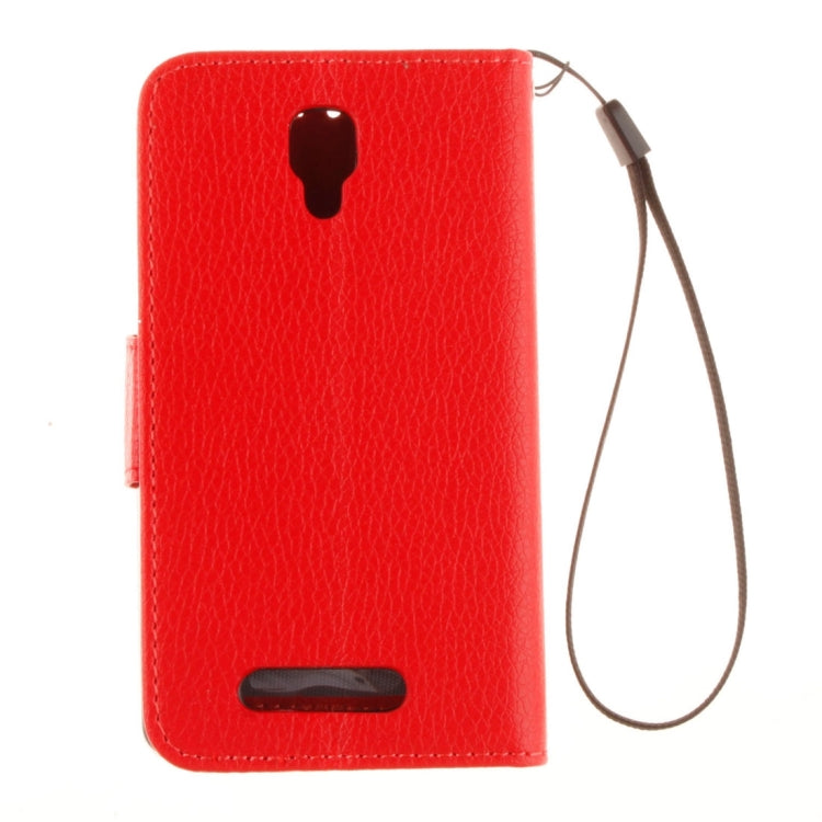 For Lenovo A1000 Litchi Texture Horizontal Flip PU Leather Case with Holder & Card Slots & Wallet & Photo Frame & Lanyard