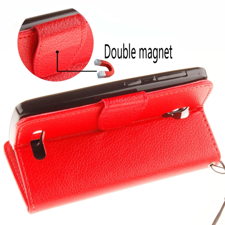 For Lenovo A1000 Litchi Texture Horizontal Flip PU Leather Case with Holder & Card Slots & Wallet & Photo Frame & Lanyard