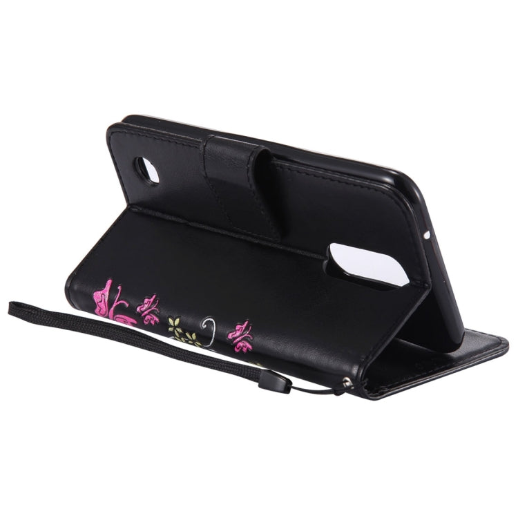 For LG K8 (2017) Painted Butterfly Pattern Horizontal Flip Leather Case with Holder & Card Slots & Wallet & Lanyard