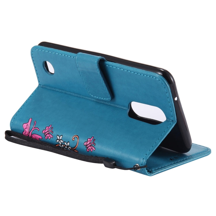 For LG K8 (2017) Painted Butterfly Pattern Horizontal Flip Leather Case with Holder & Card Slots & Wallet & Lanyard