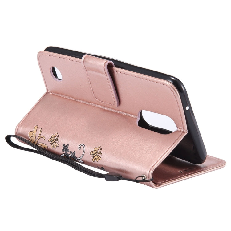 For LG K8 (2017) Painted Butterfly Pattern Horizontal Flip Leather Case with Holder & Card Slots & Wallet & Lanyard