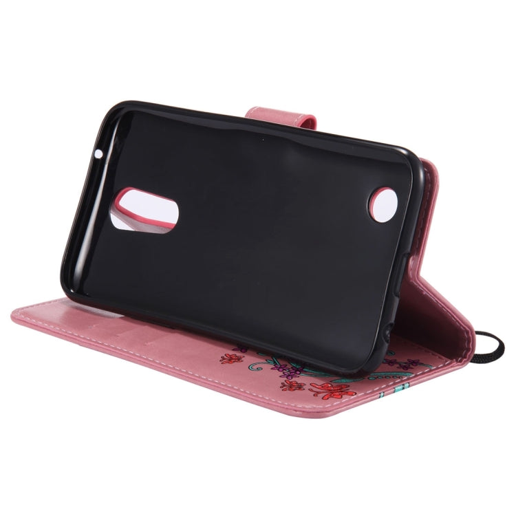 For LG K10 (2017) (US Version) Painted Butterfly Pattern Horizontal Flip Leather Case with Holder & Card Slots & Wallet & Lanyard