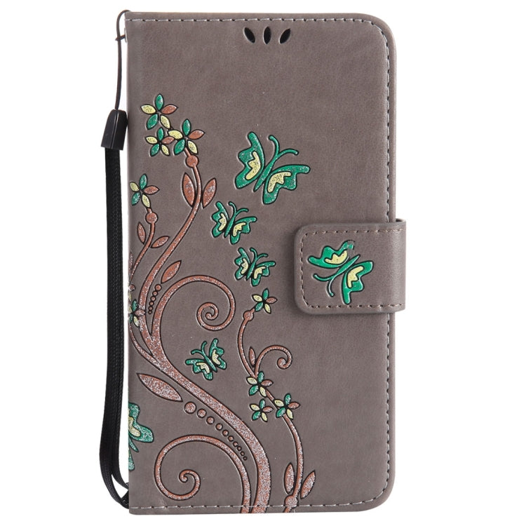 For LG K10 (2017) (US Version) Painted Butterfly Pattern Horizontal Flip Leather Case with Holder & Card Slots & Wallet & Lanyard