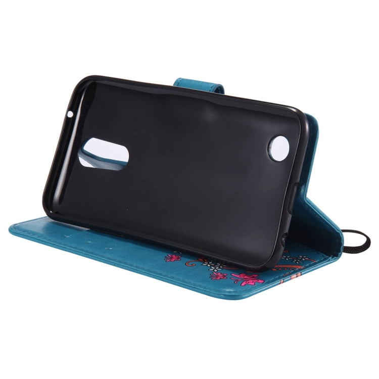 For LG K10 (2017) (US Version) Painted Butterfly Pattern Horizontal Flip Leather Case with Holder & Card Slots & Wallet & Lanyard