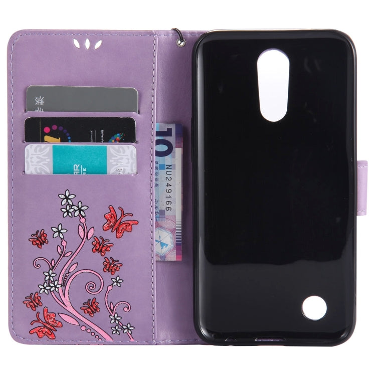 For LG K10 (2017) (US Version) Painted Butterfly Pattern Horizontal Flip Leather Case with Holder & Card Slots & Wallet & Lanyard