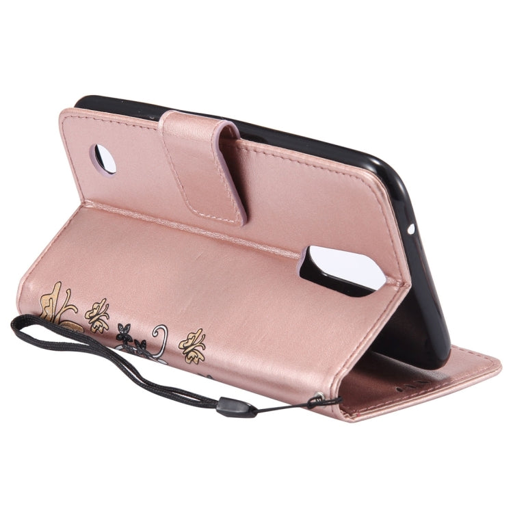 For LG K10 (2017) (US Version) Painted Butterfly Pattern Horizontal Flip Leather Case with Holder & Card Slots & Wallet & Lanyard