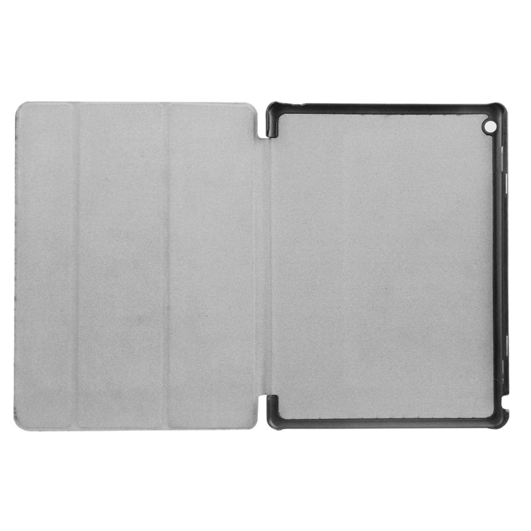 For Huawei MediaPad M3 Lite 10 Custer Texture Horizontal Flip Leather Case with 3-folding Holder & Sleep / Wake-up
