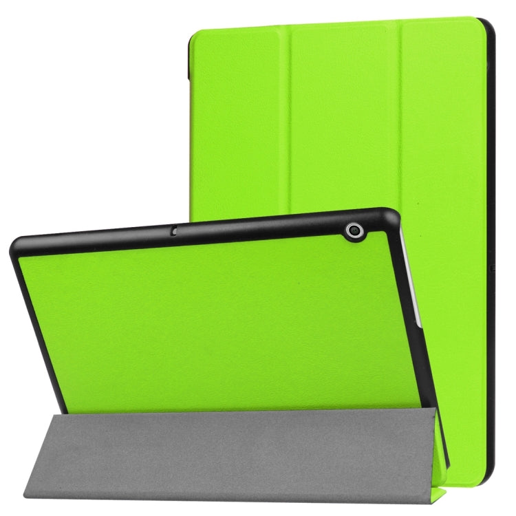 For Huawei MediaPad T3 10 Custer Texture Horizontal Flip Leather Case with Three-folding Holder