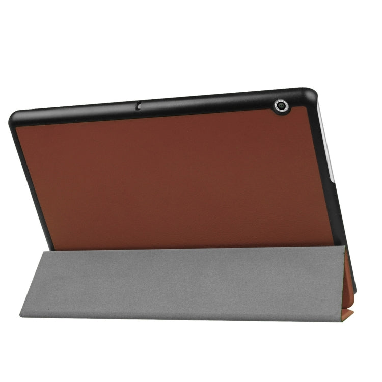 For Huawei MediaPad T3 10 Custer Texture Horizontal Flip Leather Case with Three-folding Holder