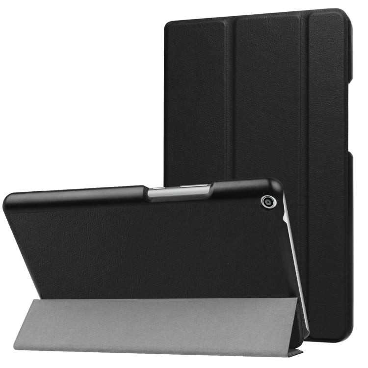 For Huawei MediaPad T3 8.0 Custer Texture Horizontal Flip Leather Case with 3-folding Holder