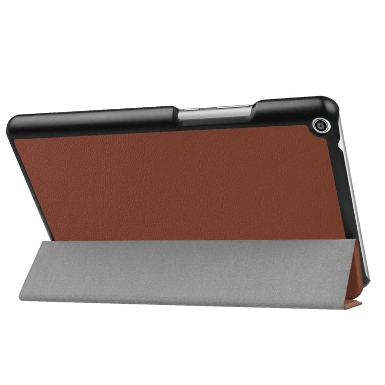 For Huawei MediaPad T3 8.0 Custer Texture Horizontal Flip Leather Case with 3-folding Holder