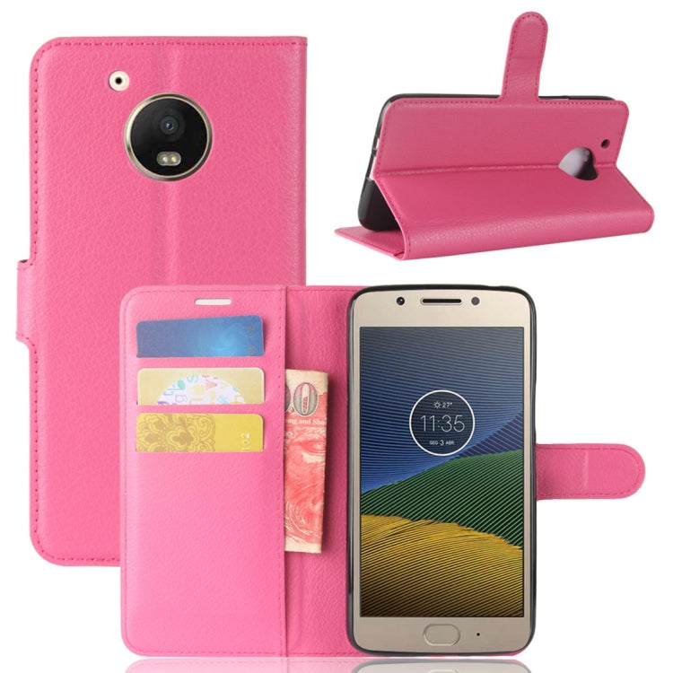 For Motorola Moto E4 Plus (US Version) Litchi Texture Horizontal Flip Leather Case with Holder & Card Slots & Wallet