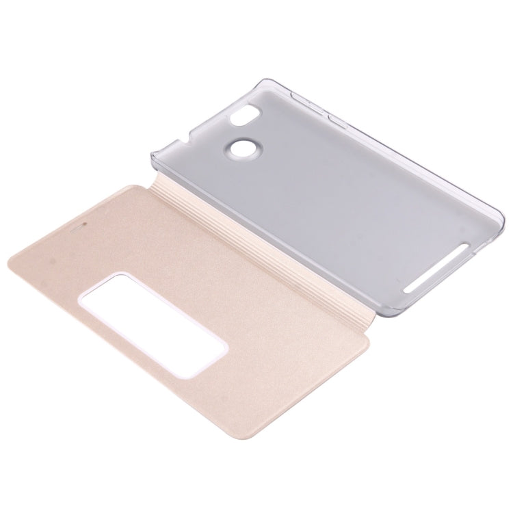 LEAGOO for Shark 1 (MPH0234) Horizontal Flip Leather Case with Call Display ID(Gold)