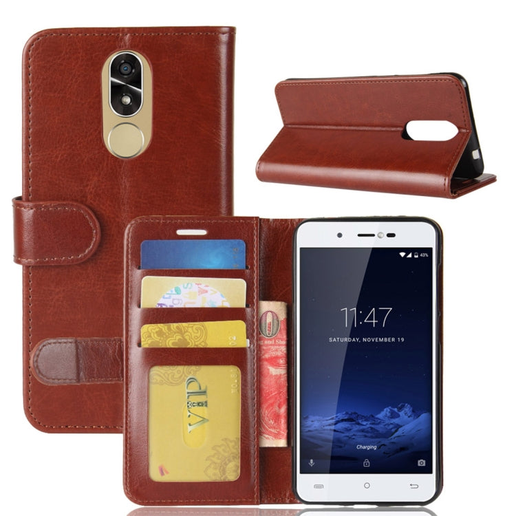 For CUBOT R9 Crazy Horse Texture Horizontal Flip Leather Case with Holder & Card Slots & Wallet