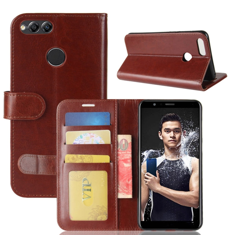 For Huawei Honor 7X Crazy Horse Texture Horizontal Flip Leather Case with Holder & Card Slots & Wallet