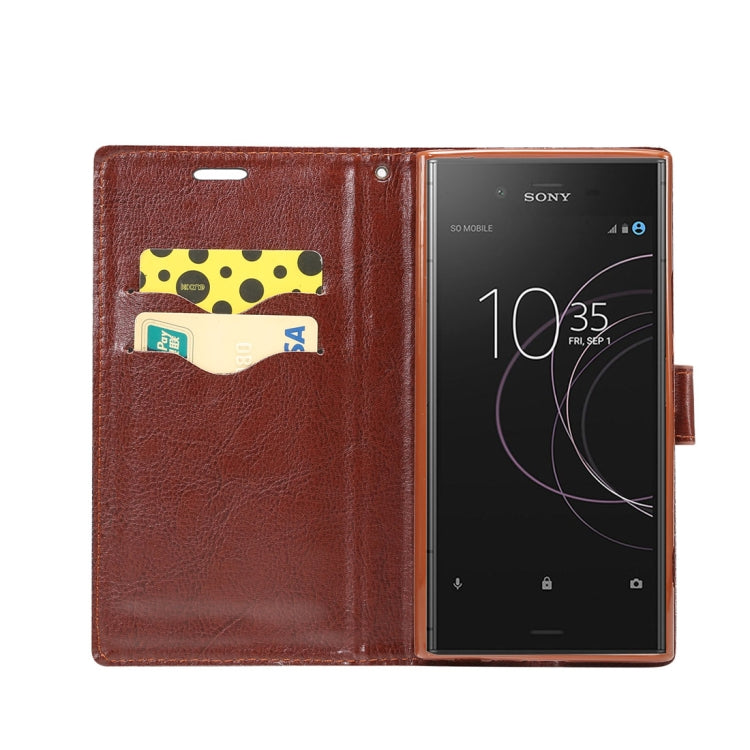 Dibase for Sony Xperia XZ1 Flower Pattern Cloth Surface TPU Horizontal Flip Leather Case with Holder & Card Slots