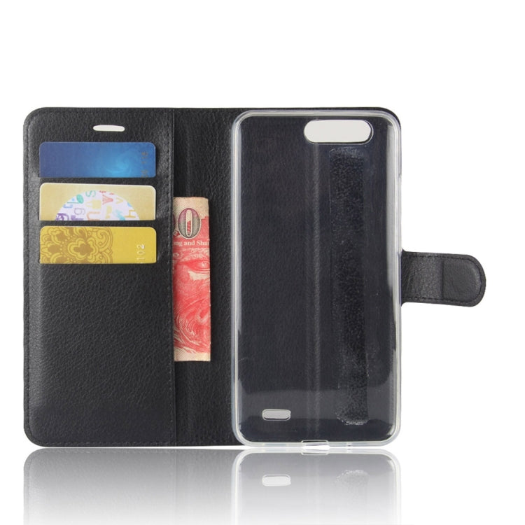 For Blackview P6 Litchi Texture Horizontal Flip Leather Case with Holder & Card Slots & Wallet