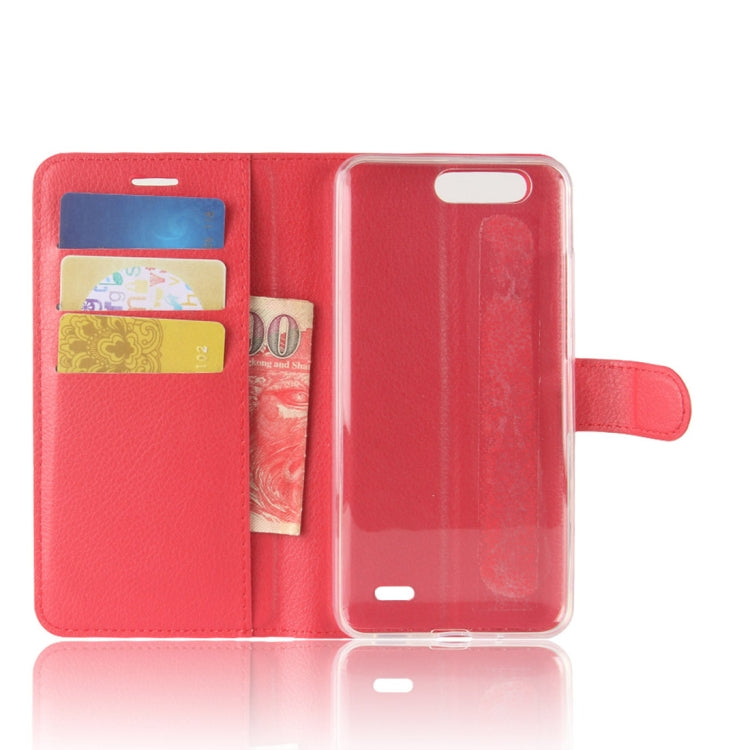 For Blackview P6 Litchi Texture Horizontal Flip Leather Case with Holder & Card Slots & Wallet