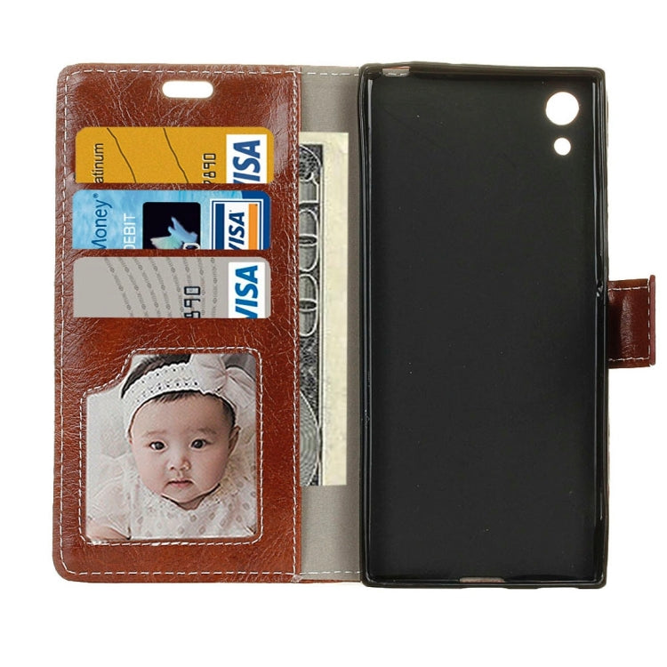 For Sony Xperia XA1 Retro Crazy Horse Texture Horizontal Flip Leather Case with Holder & Card Slots & Wallet & Photo Frame