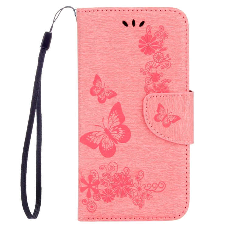 For Huawei P8 Lite (2017) Butterflies Embossing Horizontal Flip Leather Case with Holder & Card Slots & Wallet & Lanyard