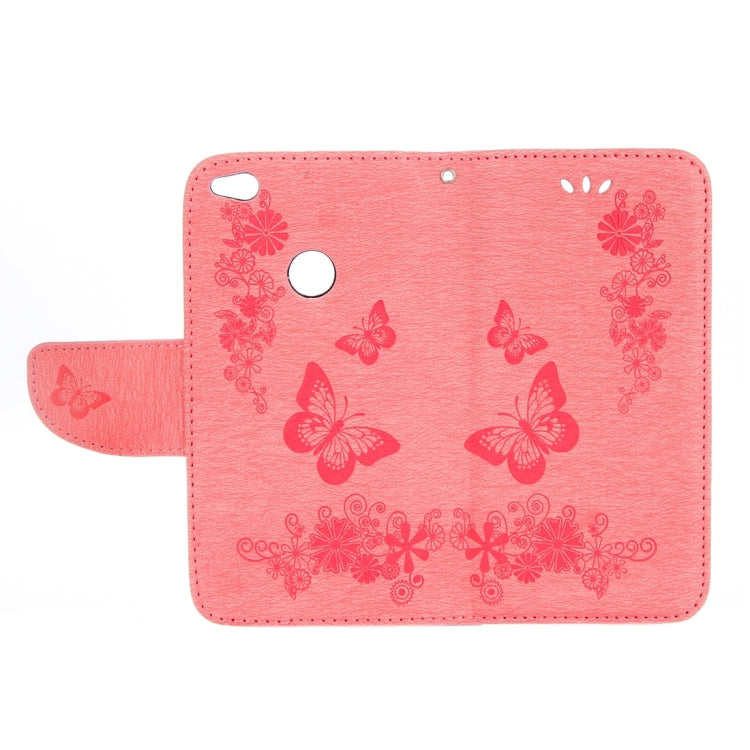 For Huawei P8 Lite (2017) Butterflies Embossing Horizontal Flip Leather Case with Holder & Card Slots & Wallet & Lanyard
