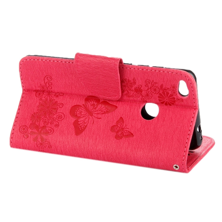 For Huawei P8 Lite (2017) Butterflies Embossing Horizontal Flip Leather Case with Holder & Card Slots & Wallet & Lanyard