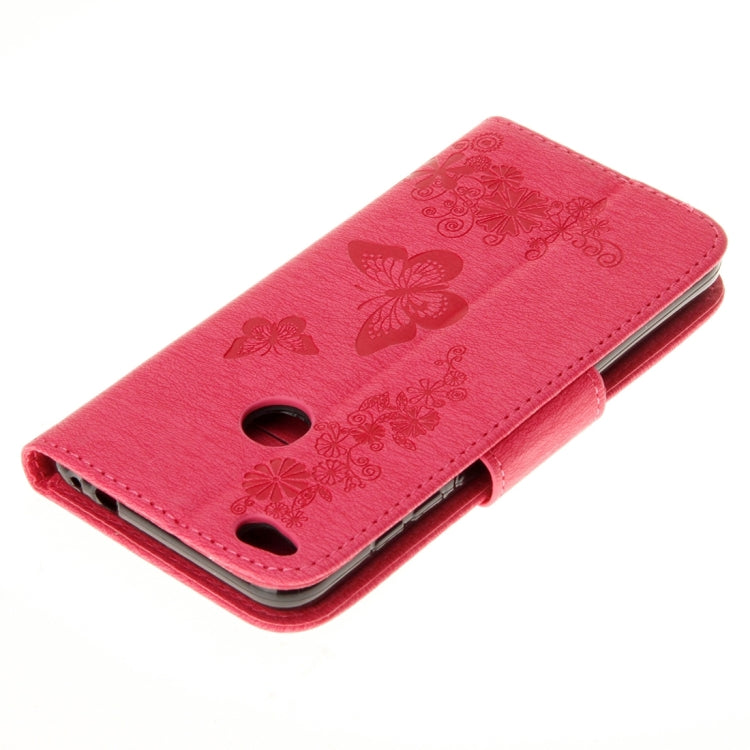 For Huawei P8 Lite (2017) Butterflies Embossing Horizontal Flip Leather Case with Holder & Card Slots & Wallet & Lanyard