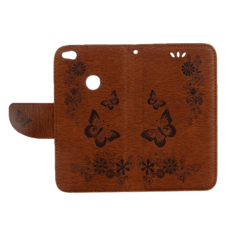 For Huawei P8 Lite (2017) Butterflies Embossing Horizontal Flip Leather Case with Holder & Card Slots & Wallet & Lanyard