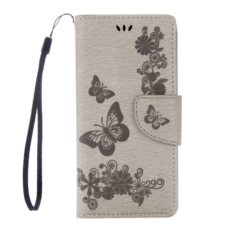 For Sony Xperia E5 Butterflies Embossing Horizontal Flip Leather Case with Holder & Card Slots & Wallet & Lanyard