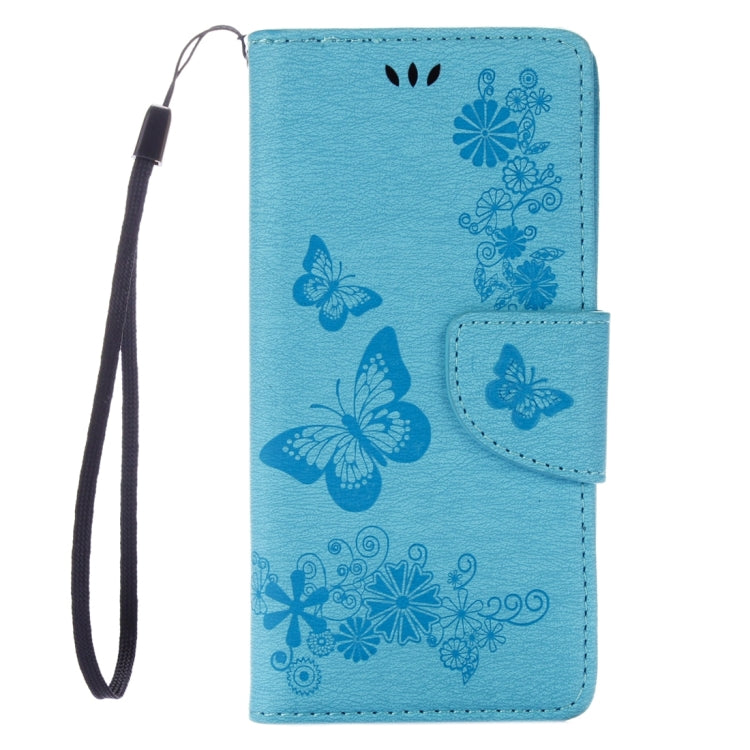 For Sony Xperia E5 Butterflies Embossing Horizontal Flip Leather Case with Holder & Card Slots & Wallet & Lanyard