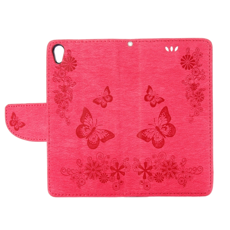 For Sony Xperia E5 Butterflies Embossing Horizontal Flip Leather Case with Holder & Card Slots & Wallet & Lanyard
