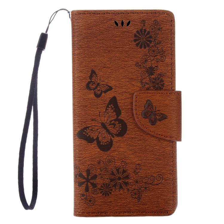 For Sony Xperia E5 Butterflies Embossing Horizontal Flip Leather Case with Holder & Card Slots & Wallet & Lanyard