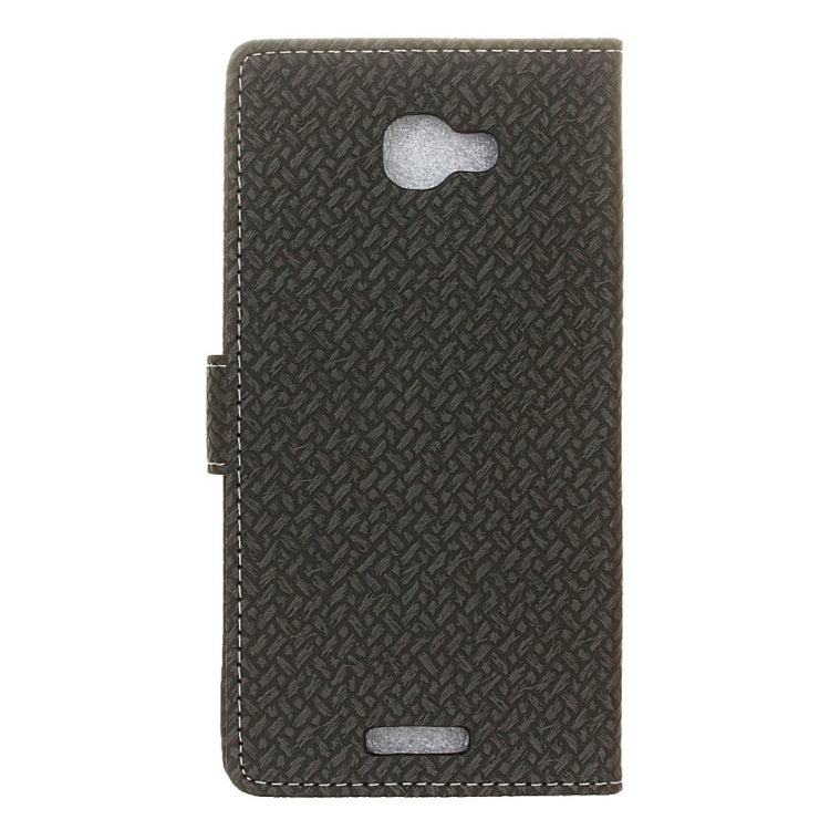 For Alcatel Flash Plus 2 Weaving Texture Horizontal Flip PU Leather Case with Magnetic Buckle & Holder & Card Slots & Wallet & Photo Frame