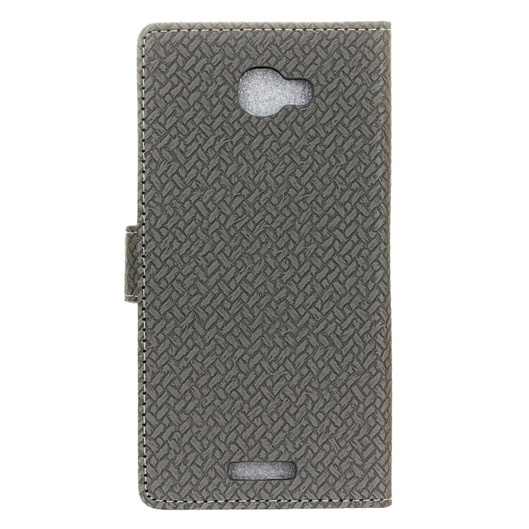 For Alcatel Flash Plus 2 Weaving Texture Horizontal Flip PU Leather Case with Magnetic Buckle & Holder & Card Slots & Wallet & Photo Frame