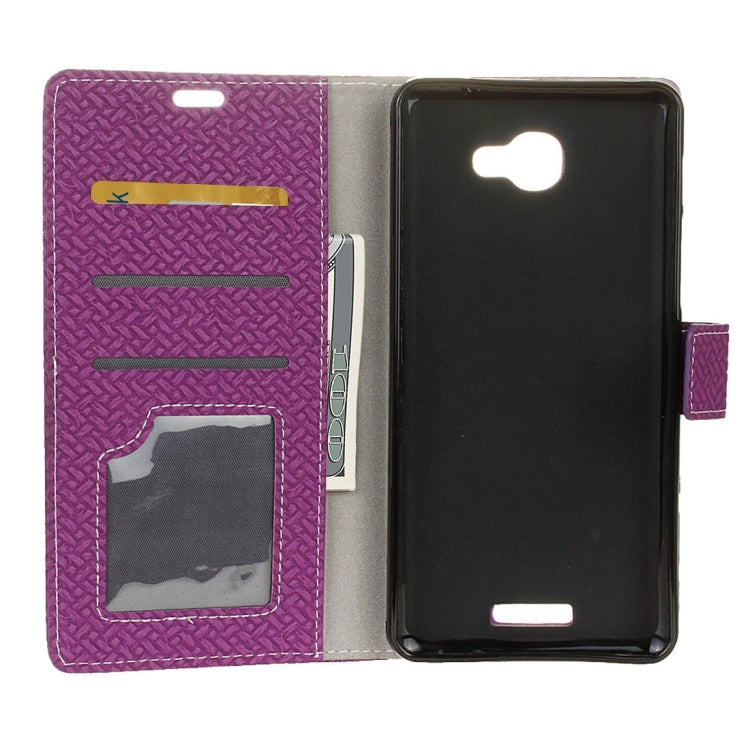 For Alcatel Flash Plus 2 Weaving Texture Horizontal Flip PU Leather Case with Magnetic Buckle & Holder & Card Slots & Wallet & Photo Frame